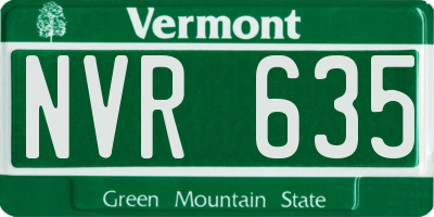 VT license plate NVR635
