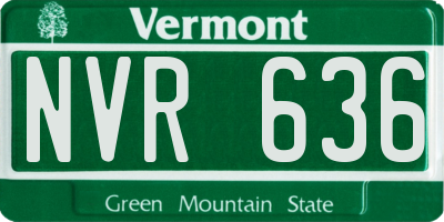 VT license plate NVR636
