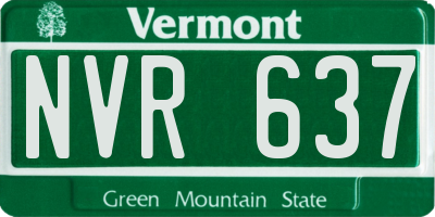 VT license plate NVR637