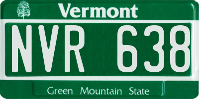 VT license plate NVR638