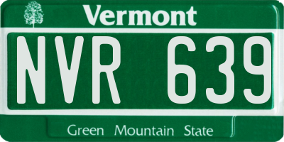 VT license plate NVR639
