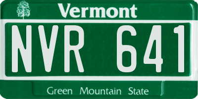 VT license plate NVR641