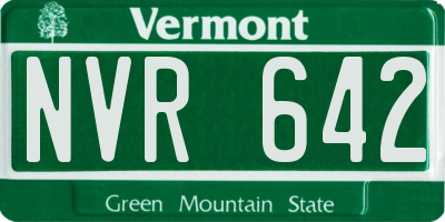 VT license plate NVR642