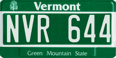 VT license plate NVR644