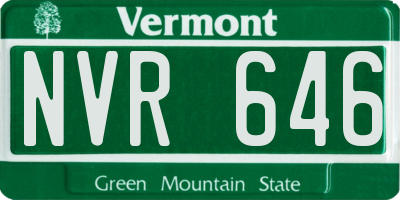 VT license plate NVR646