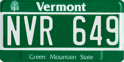 VT license plate NVR649