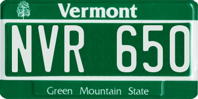 VT license plate NVR650