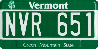 VT license plate NVR651
