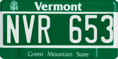 VT license plate NVR653