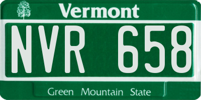 VT license plate NVR658