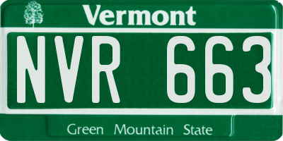 VT license plate NVR663