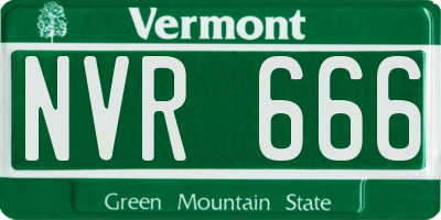 VT license plate NVR666