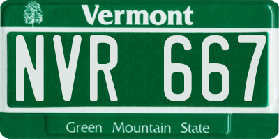 VT license plate NVR667