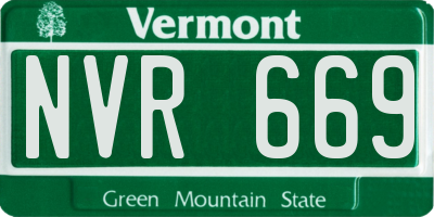 VT license plate NVR669
