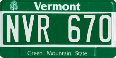 VT license plate NVR670