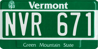 VT license plate NVR671