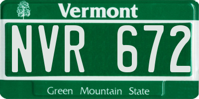 VT license plate NVR672