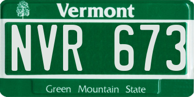 VT license plate NVR673