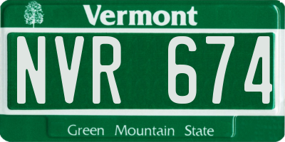 VT license plate NVR674