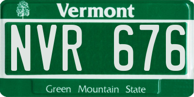 VT license plate NVR676