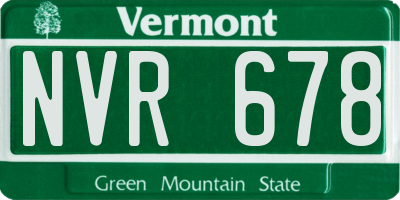VT license plate NVR678