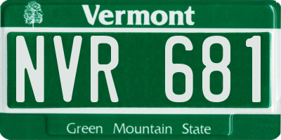 VT license plate NVR681