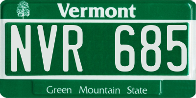 VT license plate NVR685