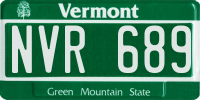 VT license plate NVR689
