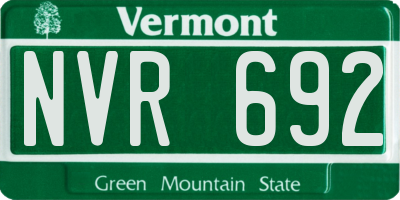 VT license plate NVR692