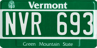 VT license plate NVR693