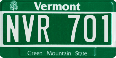 VT license plate NVR701