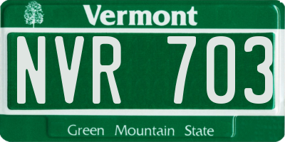 VT license plate NVR703