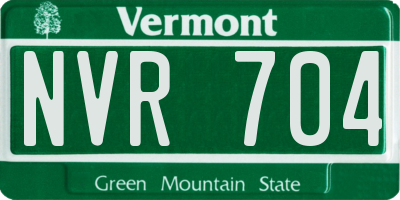 VT license plate NVR704