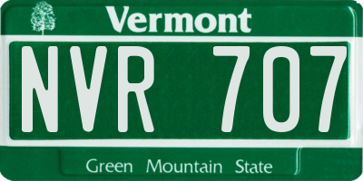 VT license plate NVR707