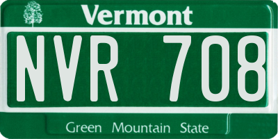 VT license plate NVR708