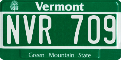 VT license plate NVR709
