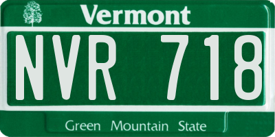 VT license plate NVR718