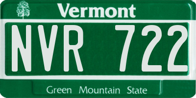 VT license plate NVR722