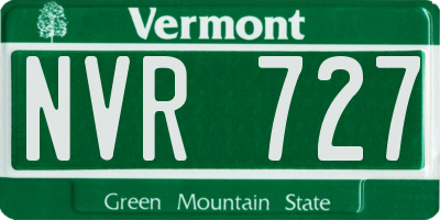 VT license plate NVR727