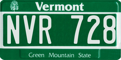 VT license plate NVR728