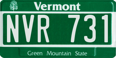VT license plate NVR731