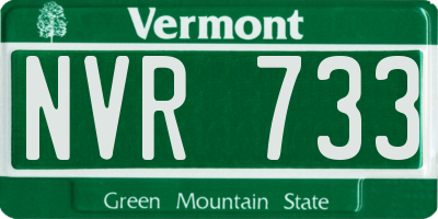 VT license plate NVR733