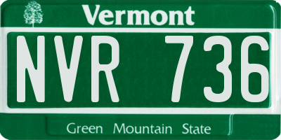 VT license plate NVR736