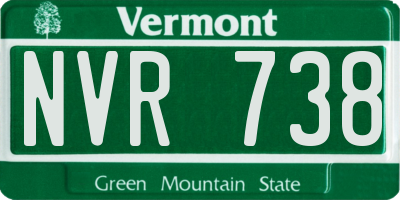VT license plate NVR738