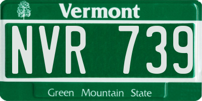 VT license plate NVR739