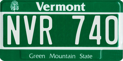 VT license plate NVR740