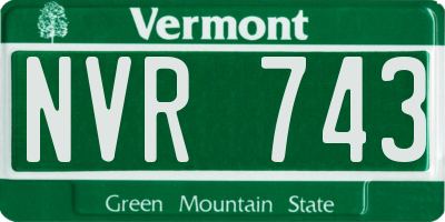VT license plate NVR743