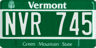 VT license plate NVR745