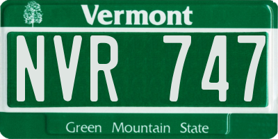 VT license plate NVR747