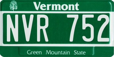 VT license plate NVR752